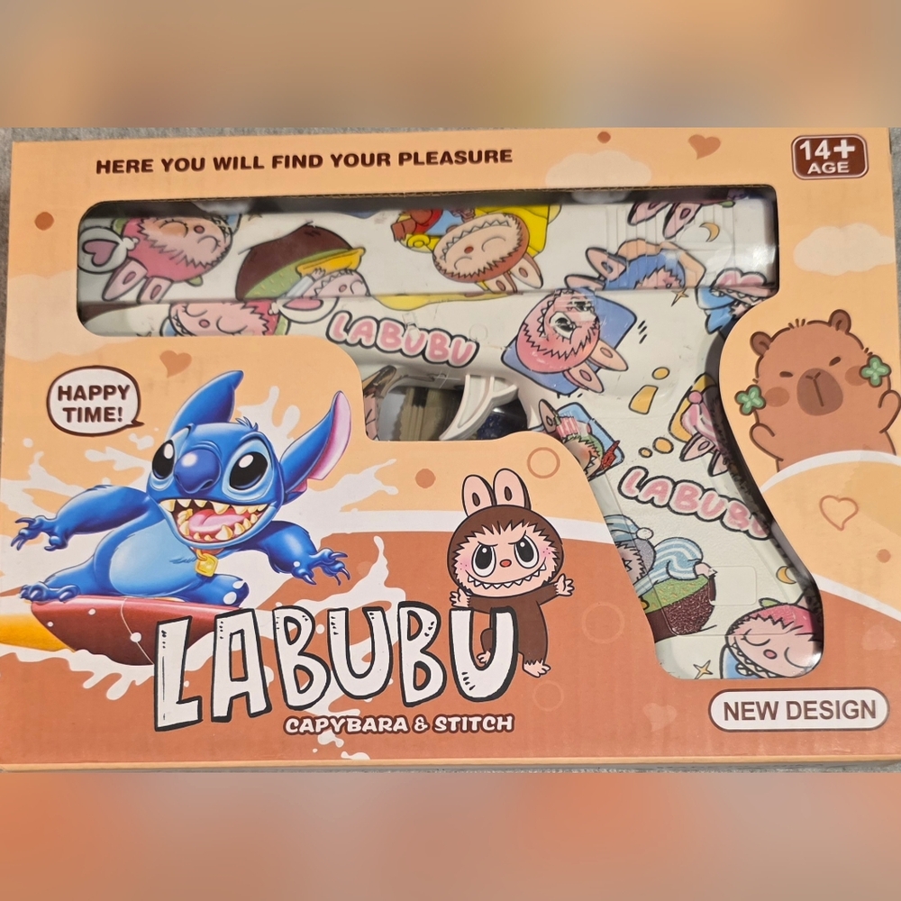 Labubu & Stitch Water Bomb Glock Pistol Sz Large Comes With Ammo